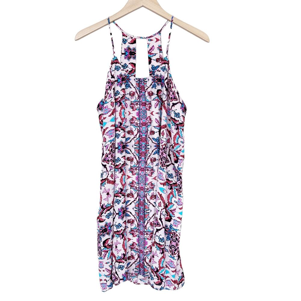 Design Lab Pink Printed Dress Sz L
